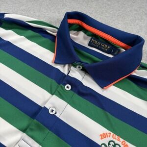 Polo‎ Ralph Lauren ERIN HILLS L Mens Polo Shirt Performance Golf Green Blue